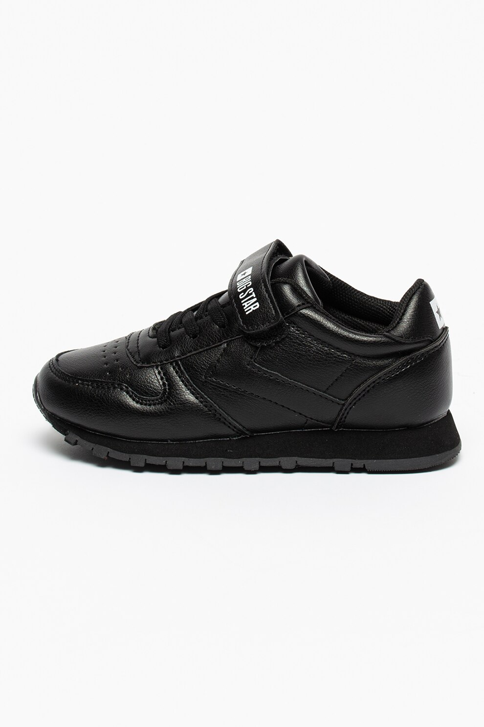 Big Star, Pantofi sport de piele ecologica cu logo, Negru, 35 EU